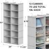 Simple Houseware 6 Shelf Double-Wide Hanging Closet Organizer, 12 Large Shelves Total, Gray