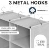 Simple Houseware 6 Shelf Double-Wide Hanging Closet Organizer, 12 Large Shelves Total, Gray