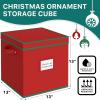 Simple Houseware Heavy-Duty Christmas Ornament Storage Box with Adjustable Dividers, Stores up to 64 Ornaments, Reinforced Base, Red(64 Ornaments)