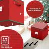 Simple Houseware Heavy-Duty Christmas Ornament Storage Box with Adjustable Dividers, Stores up to 64 Ornaments, Reinforced Base, Red(64 Ornaments)