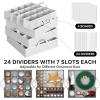 Simple Houseware Heavy-Duty Christmas Ornament Storage Box with Adjustable Dividers, Stores up to 64 Ornaments, Reinforced Base, Red(64 Ornaments)