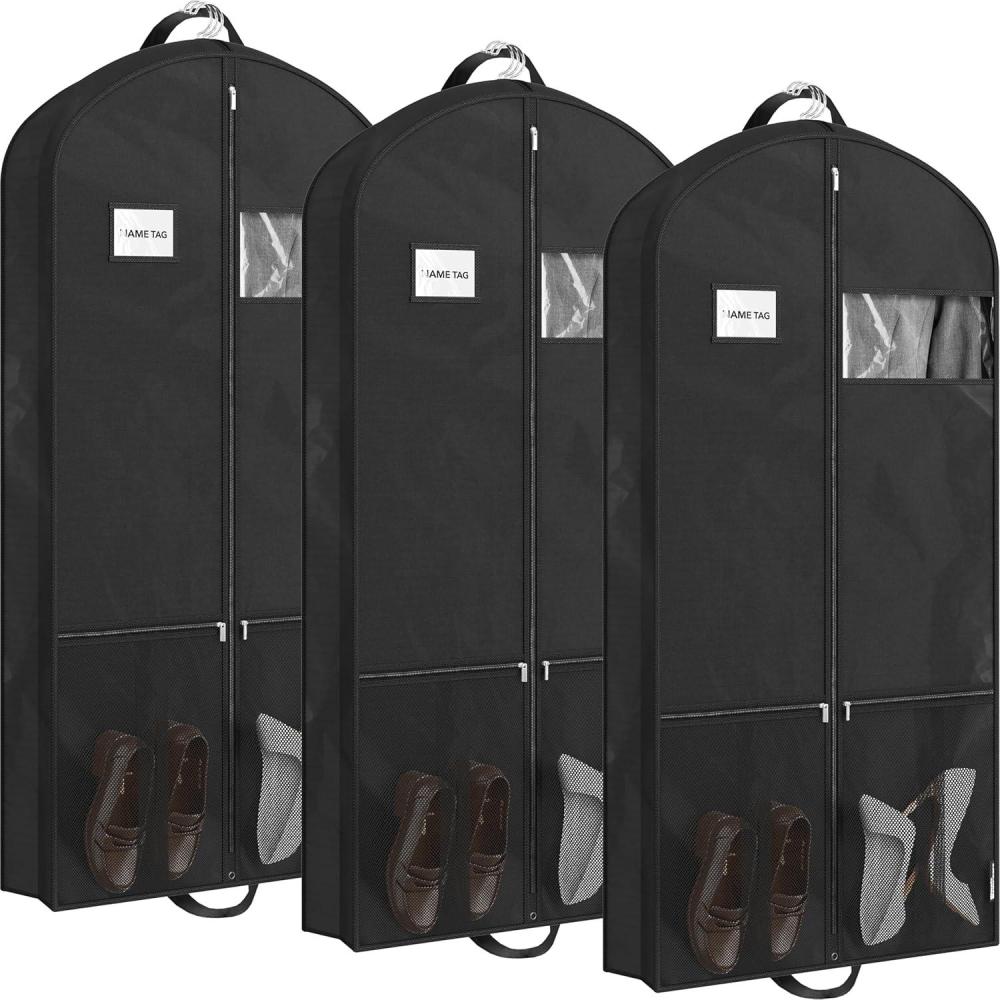 image:imageSimple Houseware 43Inch Travel Garment Bag NonWoven Lightweight Gray54Inch w Pocket  3Pack