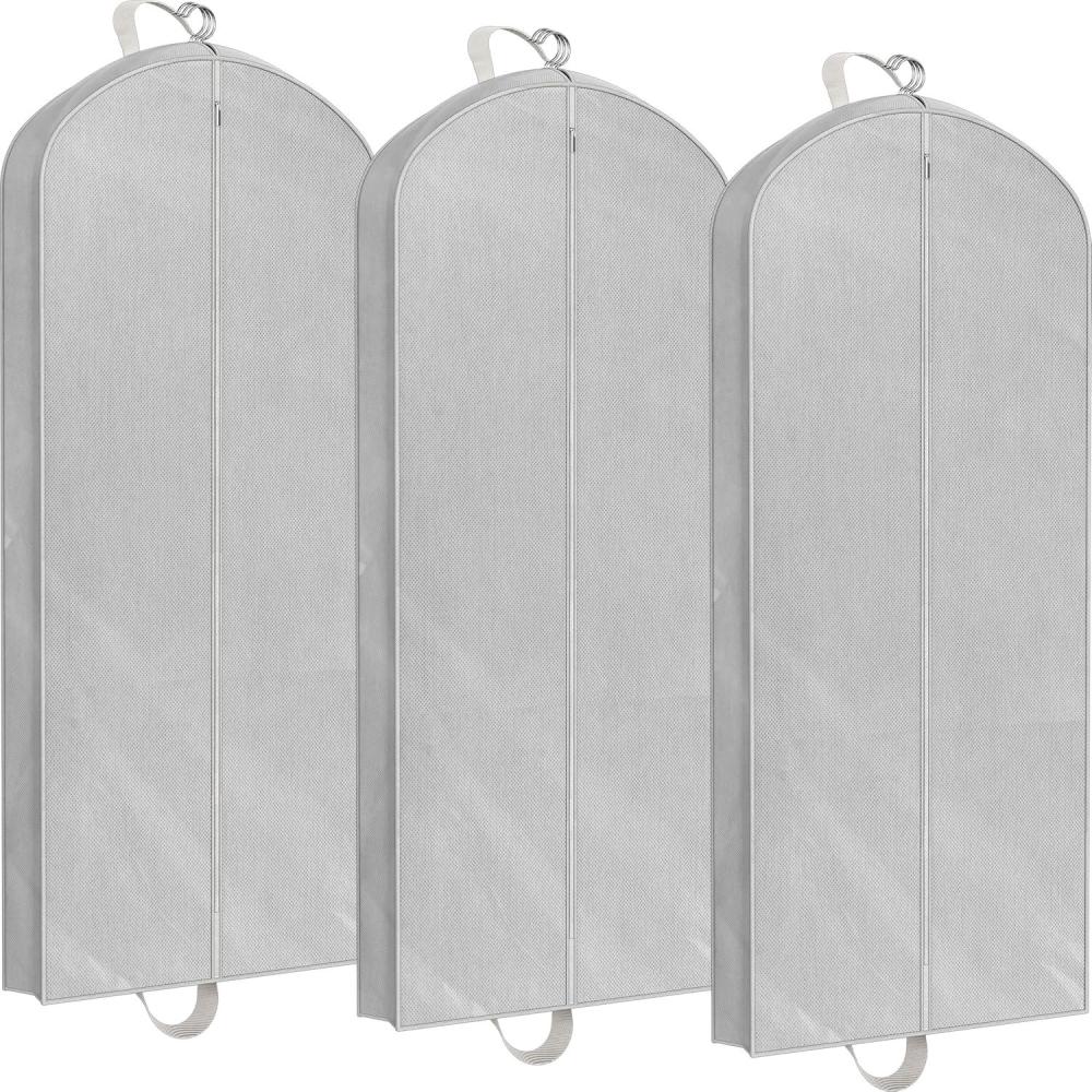 image:imageSimple Houseware 43Inch Travel Garment Bag NonWoven Lightweight Gray60Inch 3Pack Gray