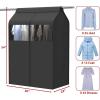 Simple Houseware 30″W x 54″H Garment Cover with Bottom Seal and Clear Window for Clothes Rack/Closet/Hanging Clothes, Dark Gray(54″ x 30″)
