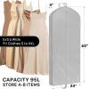 Simple Houseware 43-Inch Travel Garment Bag, Non-Woven Lightweight, Gray(60-Inch  3-Pack  Gray)