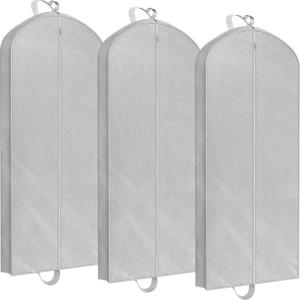 Simple Houseware 43-Inch Travel Garment Bag, Non-Woven Lightweight, Gray(60-Inch  3-Pack  Gray)