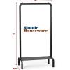 Simple Houseware 30 Inch Narrow Freestanding Garment Rack with Storage Shelf – Slim & Space-Saving Closet Organizer, Black