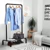 Simple Houseware 30 Inch Narrow Freestanding Garment Rack with Storage Shelf – Slim & Space-Saving Closet Organizer, Black