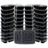 40 Pack – SimpleHouseware 2 Compartment Food Grade Meal Prep Storage Container Boxes (28 ounces)(40 Pack)