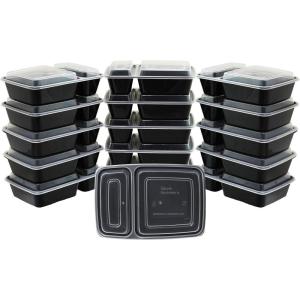 40 Pack – SimpleHouseware 2 Compartment Food Grade Meal Prep Storage Container Boxes (28 ounces)(16 Pack)