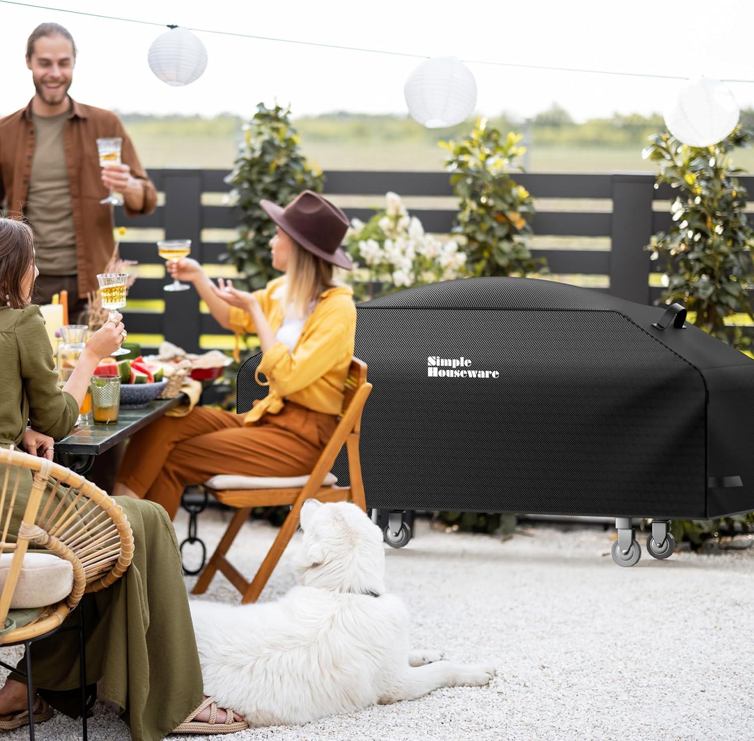 image:imageSimple Houseware 36 in Griddle Flat Top Grill Cover with Support Pole 600D Polyester Waterproof Compatible with Blackstone Griddle Cover