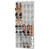 Simple Houseware 40 Large Clear Pockets Over The Door Hanging Shoe Organizer, Gray (75.4” x 27.25”)