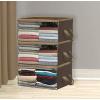 Simple Houseware 3 Pack Foldable Closet Organizer Clothing Storage Box with Clear Window, Brown(Brown)