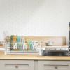 Simple Houseware Dish Drying Rack with Drainboard, Utensil Holder & Mug Hooks, Black Metal Kitchen Counter Organizer(White)